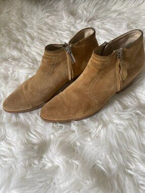 Aquatalia By Marvin K Women's Size 8.5 US Finn Tan Suede Leather Ankle Booties